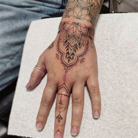 Delicate Mandala On Hand Tattoo By Jodie Bow Henna Style Uk