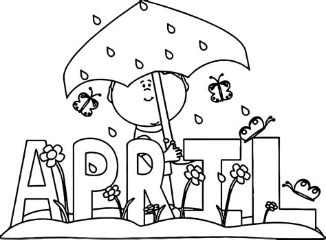 April Shower April Boy Coloring Page