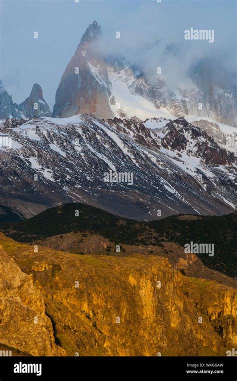 View Of Mount Fitz Roy Near El Chalten At Sunrise Patagonia Argentina