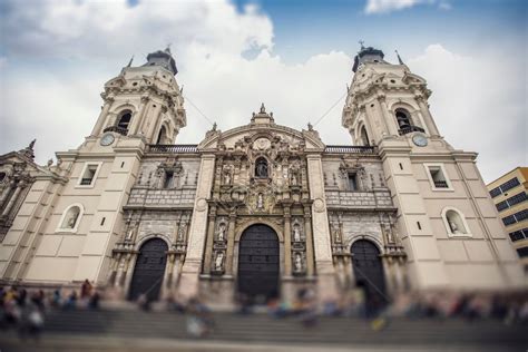 Panoramic Photo Of Limas Main Square And Cathedral Picture And Hd