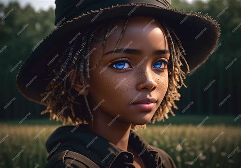 Premium Ai Image Portrait Of A Beautiful Young African American Girl