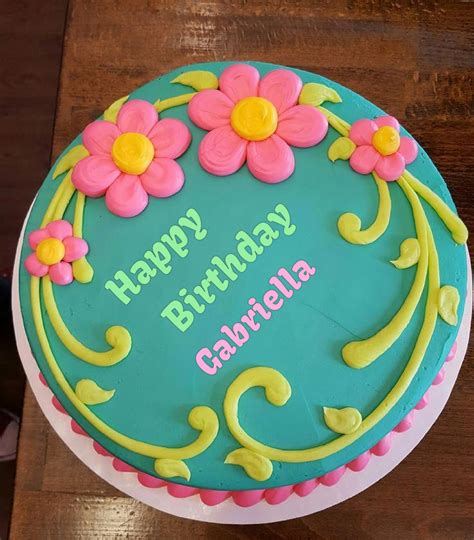 ️ Pink Flower Birthday Cake For Gabriella