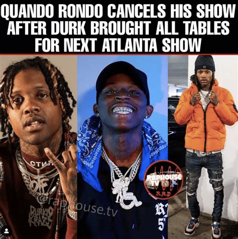 Quando Rondo cancels Atlanta show after finding out Lil Durk & OTF ...