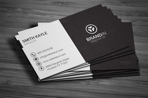 Simple Black And White Business Card ~ Business Card Templates On