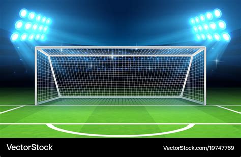 Sports Stadium With Soccer Goal Royalty Free Vector Image