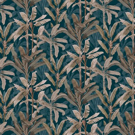 Borneo By Graham And Brown Teal Wallpaper Wallpaper Direct
