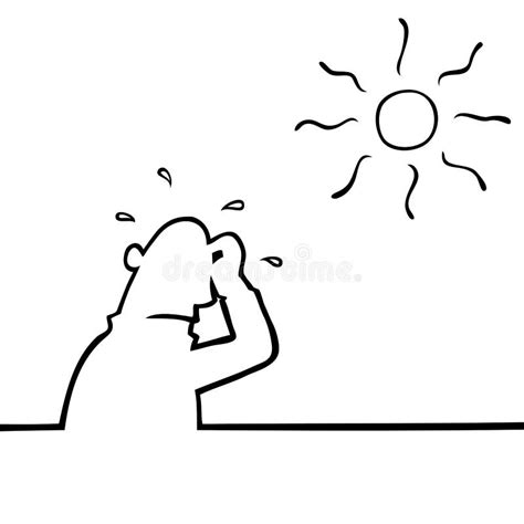 Cartoon Man In Hot Weather Stock Vector Illustration Of People 30463403