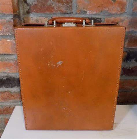 Polaroid Brown Leather Camera Carrying Storage Case Briefcase Vintage