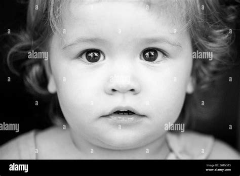 Caucasian Baby Portrait Close Up Kids Face Stock Photo Alamy