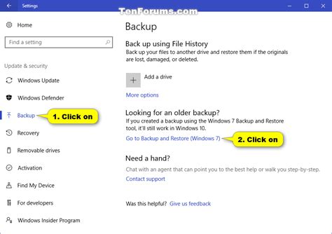 Change Windows Backup Settings In Window 10 Tutorials