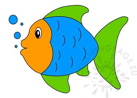 tropic fish cartoon coloring page