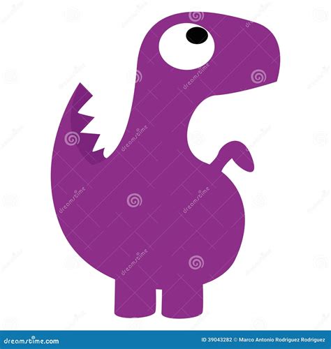A Vector Cute Cartoon Purple Dinosaur Isolated