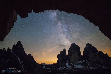 A Clear Milky Way Over Tre Cime Di Lavaredo Drei Zinnen In Dolomites