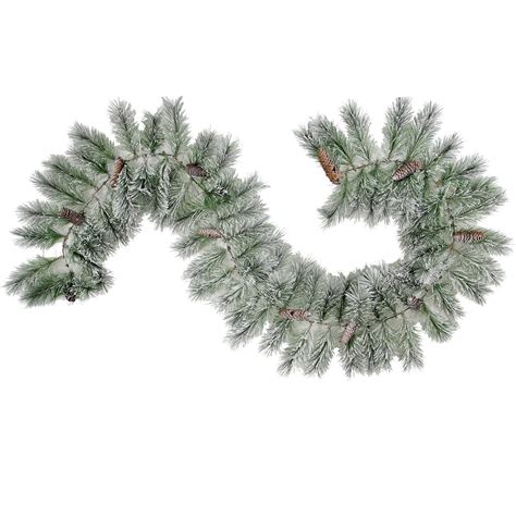 Admiredbynature Christmas Pine Garland Natural Pine Cone With Frosted