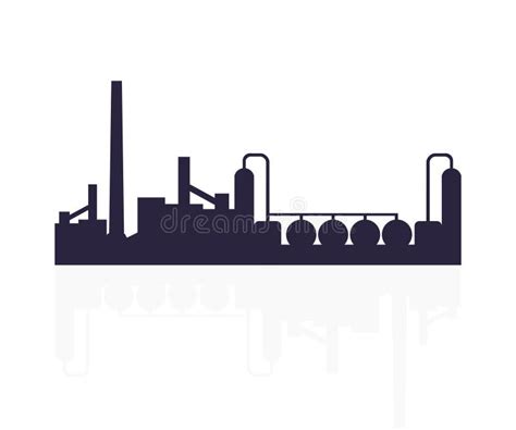 Chemical Plant Petrochemical Industry Silhouette Logo Design Oil