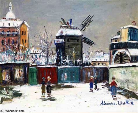 Artwork Replica Le Moulin De La Galette Sous La Neige Montmartre By