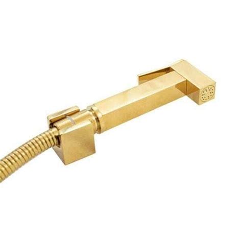 Ducha Higiênica Para Bidê Lavabo Gold Dourado Nias Luxo Metal Madeiramadeira