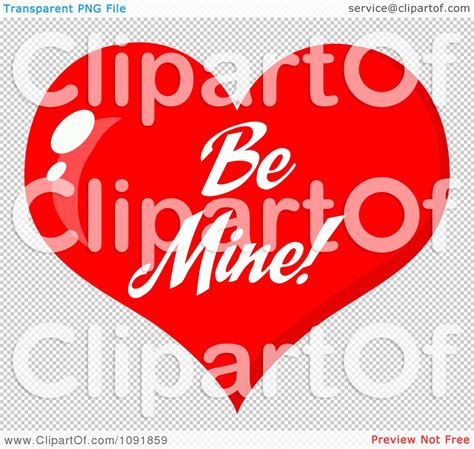 Clipart Shiny Red Be Mine Valentine Heart Royalty Free Vector