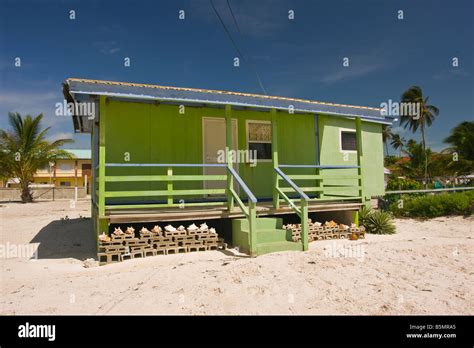 Caye Caulker Belize Wooden House On The Beach Stock Photo Alamy