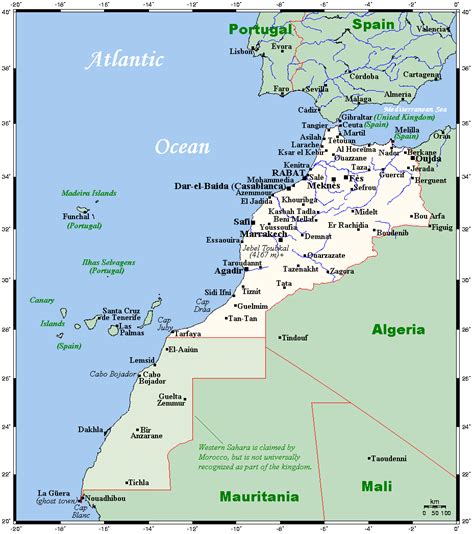 تُظهر هذه الخريطة خريطة البرتغال العالمية. Geografia del Marocco - Wikiwand