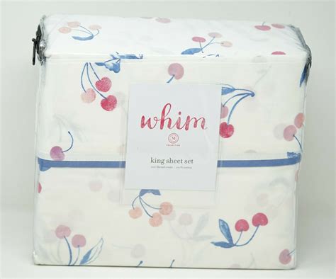 Whim By Martha Stewart Collection Cherries 200 Tc Cotton 4 Pc Sheet