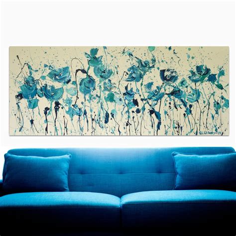 extra-large-wall-art-oversized-blue-canvas-extra-long-narrow-etsy-extra-large-wall-art