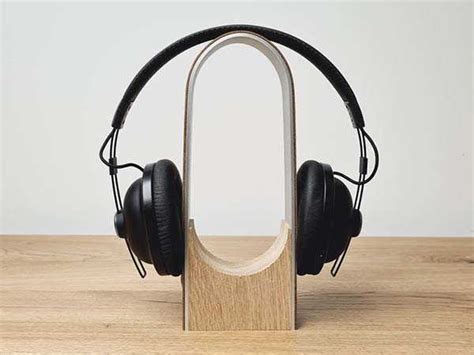 Handmade Arch Aluminum Headphone Stand With Wooden Base Gadgetsin