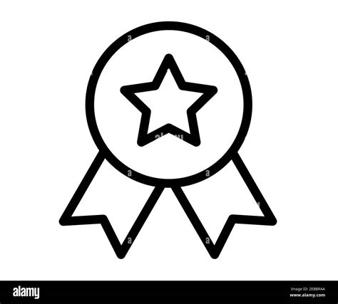 Badge Award Achievement Single Isolated Icon With Outline Line Style