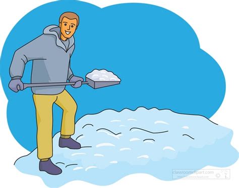 Weather Clipart Man Snow Shoveling
