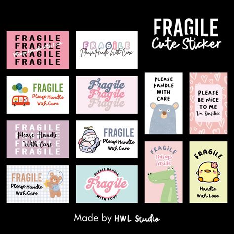 Hwl Studio Fragile Sticker Aesthetic Fragile Sticker Aesthetic