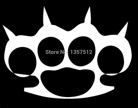 Free Shipping Brass Knuckles Spikes Car Window Sticker For Truck Bumper