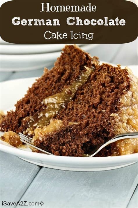 Butter, brown sugar, milk, coconut, and pecans. Homemade German Chocolate Cake Icing Recipe!