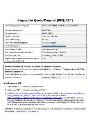 A request for quote (rfq), sometimes called a request for quotation or an invitation for bid (ifb), is part of the process of securing procurements for a project. 50+ SAMPLE Request for Quote Templates (& Forms) in PDF ...