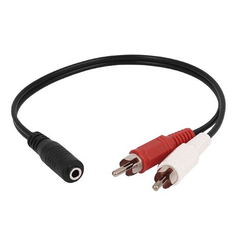 Unique Bargains 35mm Female Stereo To 2 Rca Male Av Audio Aux Cable Cord Adapter