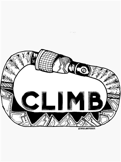 Climb Carabiner Sticker For Sale By Carolinatrekker Redbubble