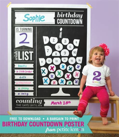Such A Cute Idea For A Birthday Countdown Download For Free And Print On An Engineering Print