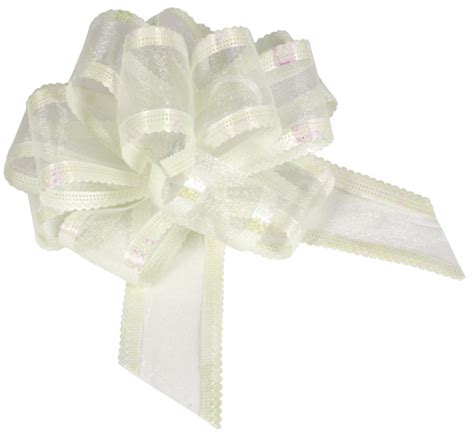 Premium Organza Pull Bows 50mm Red Ivory Blue Pink White The