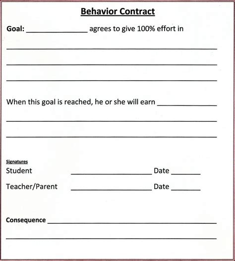 Sample behavior contract for improving student behavior. 6 Steps To Creating Behavior Contracts For Challenging ...