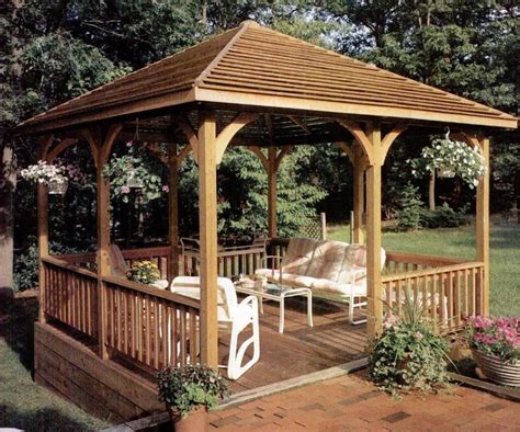 Gazebos can shelter hot tubs, picnic or patio furniture or baskets of hanging plants and flowers. 11 Free Wooden Gazebo Plans You Can Download Today