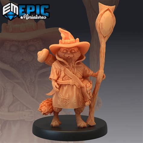 Catfolk Sorcerer 3d Printed Rpg Epic Miniatures Etsy