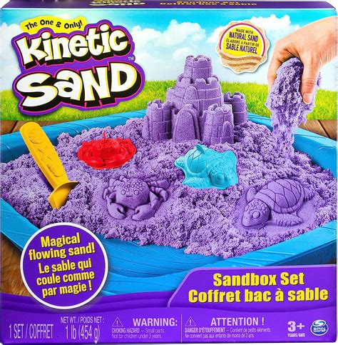 Buy Kinetic Sand Sandbox Playset With 1lb Of Purple And 3 Molds For