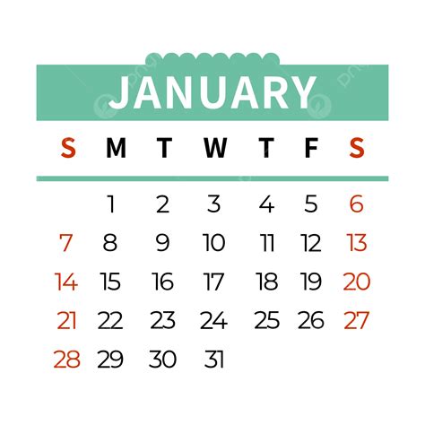 Gambar Kalender Januari 2024 Gaya Sederhana Hijau Vektor 2024