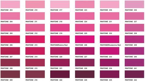 Pink Pantone Color Chart Wedding Inspiration Pinterest Glow