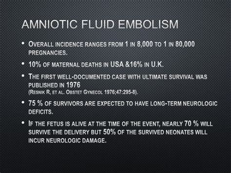 amniotic fluid embolism [afe] approach to management ppt