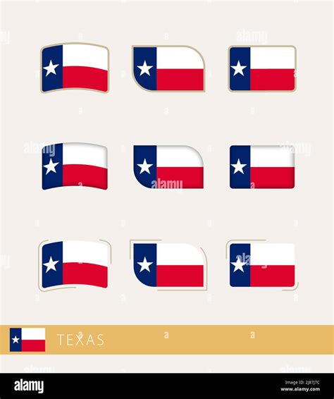 Vector Flags Of Texas Collection Of Texas Flags Vector Icon Stock
