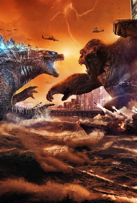Godzilla Vs Kong International Textless Poster Godzilla