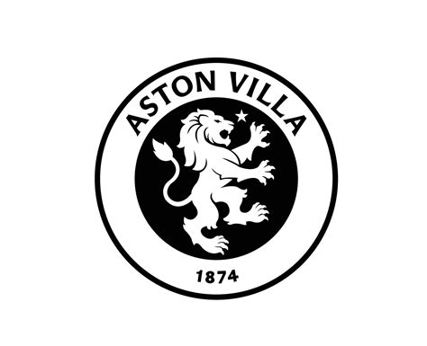 Aston Villa Club Logo Symbol Black And White Premier League Football