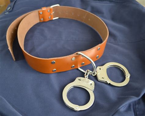 Handcuff Belt Inch Wide Bdsm Prisoner Jail Leather Bondage Etsy