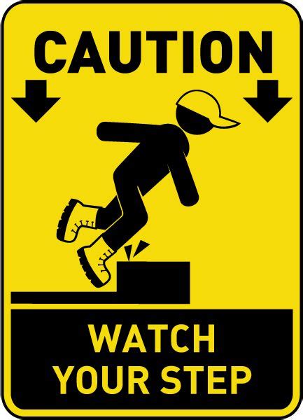 Caution Watch Your Step Sign Workplace Safety Tips Office Safety Work