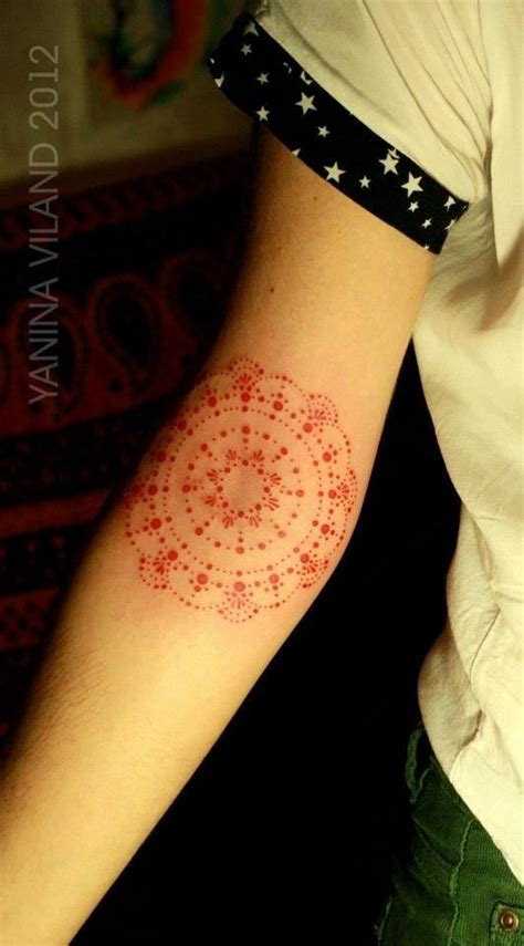 Mandala Red Dots Tattoo With Images Dot Tattoos Red Ink Tattoos